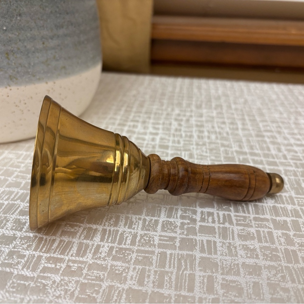 Vintage Navy Captain’s Brass and Wood Hand Bell